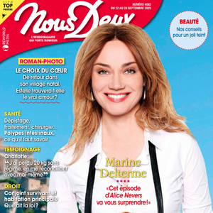Marine Delterme à la une du magazine Nous Deux, édition du lundi 22 septembre 2025
