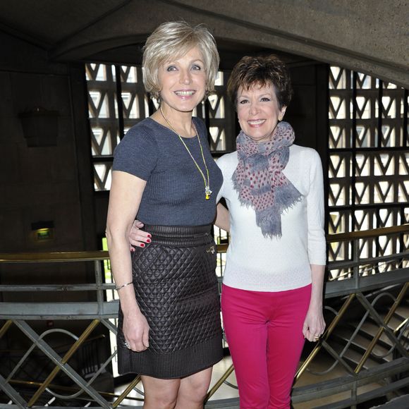 Evelyne Dheliat et Catherine Laborde - Forum international de la meteo et du climat a Paris. Le 21 mars 2013. © Bestimage