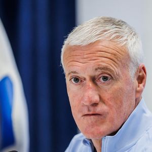 Didier Deschamps - Conférence de presse de l'équipe de France de football à Split, à la veille du match face à la Croatie, le 19 mars 2025. 
© PixSell / Bestimage