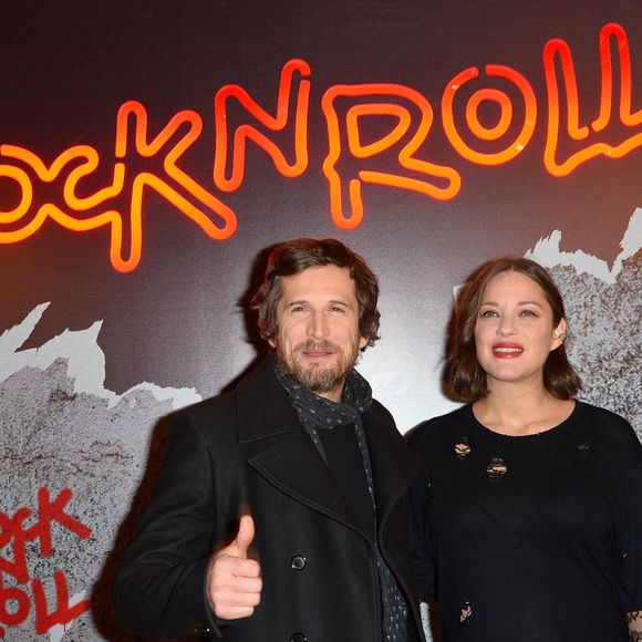 Guillaume Canet et Marion Cotillard (enceinte) - Avant-première du film "Rock'n Roll" au Pathé Beaugrenelle à Paris le 13 février 2017. © Coadic Guirec / Bestimage