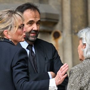 Claude Chirac et son mari Frédéric Salat-Baroux aux funérailles de B. Chirac à la basilique Sainte-Clotilde à Paris (7e) le 12 juin 2026. L’ancienne première dame de France est décédée le 5 juin 2026 à l’âge de 93 ans. 
© Jacovides / Liewig / Bestimage