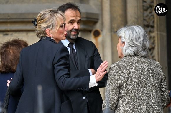 Claude Chirac et son mari Frédéric Salat-Baroux aux funérailles de B. Chirac à la basilique Sainte-Clotilde à Paris (7e) le 12 juin 2026. L’ancienne première dame de France est décédée le 5 juin 2026 à l’âge de 93 ans. 
© Jacovides / Liewig / Bestimage