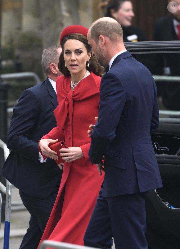 Le prince William et Kate Middleton arrivent à l'Abbaye de Westminster pour la cérémonie du Jour du Commonwealth. Photo de Doug Peters/Doug Peters/ABACAPRESS.COM. Numéro de référence unique : 79348157 ...