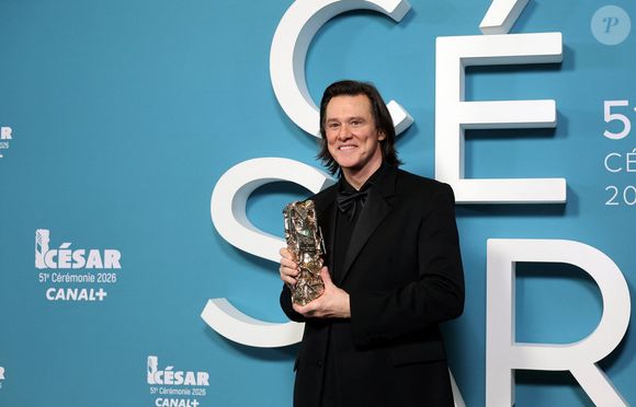 Jim Carrey (César d'Honneur pour l'ensemble de sa carrière) - Press room de la 51ème cérémonie des César, à l'Olympia. Paris, le 26 février 2026.
© Dominique Jacovides/Bestimage