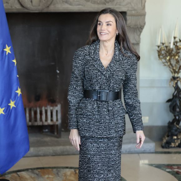 La reine Letizia visite le siège de la FAO dans le cadre de la visite officielle du couple royal espagnol à Rome, Italie, le jeudi 12 décembre 2024. Photo by Jesus Briones/GTres/ABACAPRESS.COM