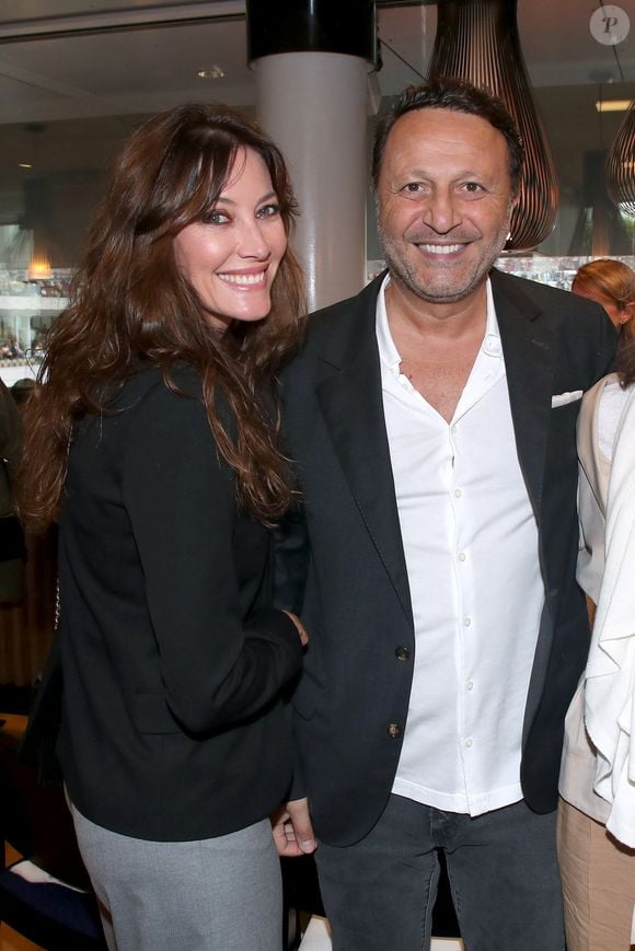 Mareva Galanter et Arthur au déjeuner de la finale Messieurs de France Télévision (jour 15) sur la terrasse de France Télévision lors des Internationaux de France de Tennis de Roland Garros 2022 à Paris, France, le 5 Juin 2022. © Bertrand Rindoff/Bestimage