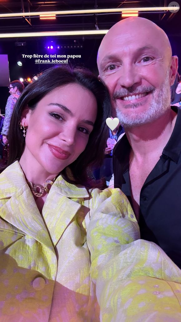 Jade en compagnie de son père Frank Leboeuf sur le plateau de Danse avec les stars sur TF1 vendredi 21 février 2025.