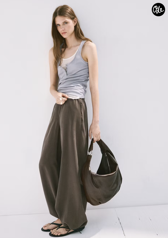 Pantalon bouffant à taille élastique/Mango