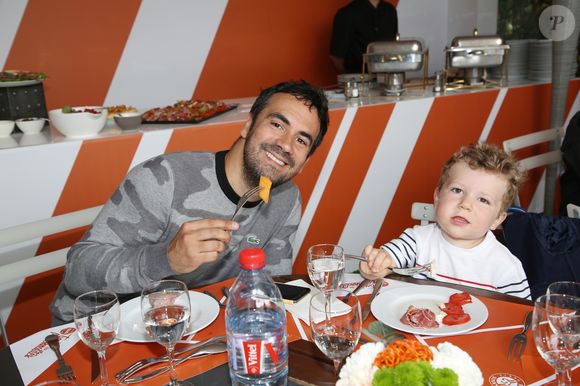 Exclusif - Alex Goude et son fils Elliot  - 26ème édition du Trophée des personnalités en marge des Internationaux de Tennis de Roland Garros à Paris. Le 5 juin 2018.
© Denis Guignebourg / Bestimage