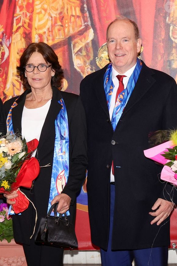 La princesse Stéphanie de Monaco et le prince Albert II de Monaco lors du 46ème Festival International du Cirque de Monte-Carlo, le 20 janvier 2024. © Claudia Albuquerque/Bestimage
