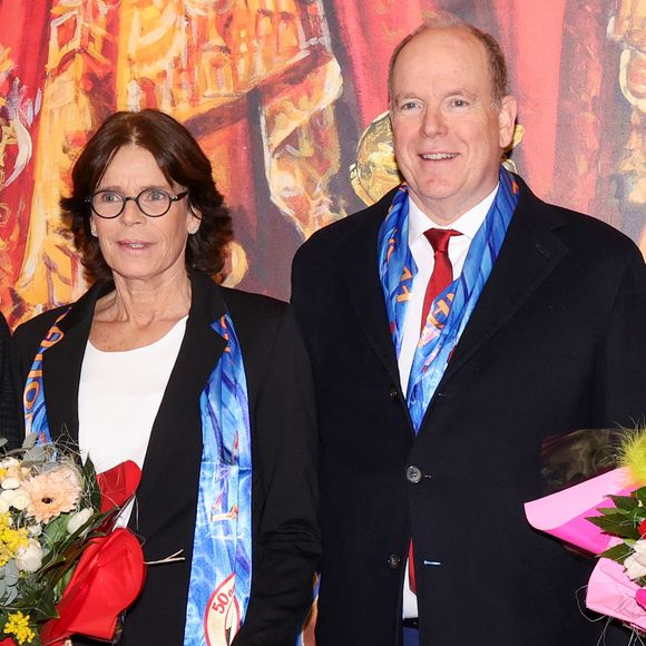 La princesse Stéphanie de Monaco et le prince Albert II de Monaco lors du 46ème Festival International du Cirque de Monte-Carlo, le 20 janvier 2024. © Claudia Albuquerque/Bestimage