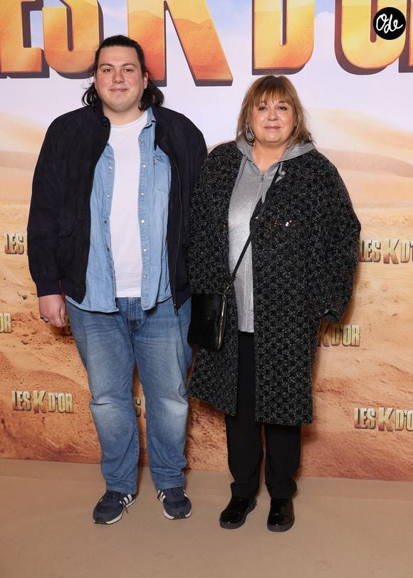 Michèle Bernier et son fils Enzo - Avant-première du film "Les K D'Or" au Grand Rex à Paris le 2 mars 2026. © Denis Guignebourg/Bestimage