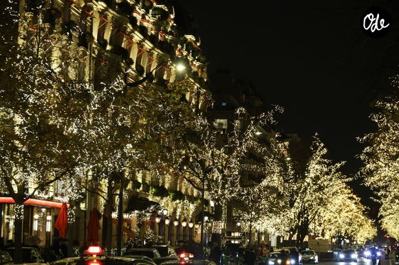 L'hôtel Plaza Athénée - Illuminations de Noël 2024 de l'Avenue Montaigne à Paris le 20 novembre 2024. © Coadic Guirec/Bestimage