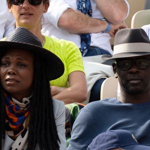Kareen Guiock Thuram, Lilian Thuram en tribune lors de la finale masculine 2025 de Roland Garros le 08 juin 2025 à Paris, France. Photo par Nasser Berzane/ABACAPRESS.COM