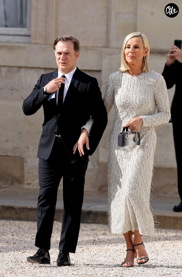 Renaud Capuçon et sa femme Laurence Ferrari - Dîner d'état en l'honneur du président des Etats-Unis et sa femme au palais de l'Elysée à Paris, à l'occasion de leur visite officielle en France. Le 8 juin 2024
© Jacovides-Moreau / Bestimage
