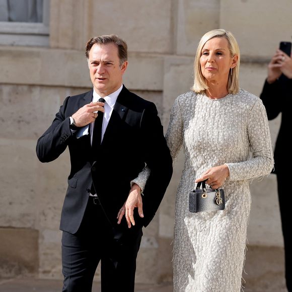 Renaud Capuçon et sa femme Laurence Ferrari - Dîner d'état en l'honneur du président des Etats-Unis et sa femme au palais de l'Elysée à Paris, à l'occasion de leur visite officielle en France. Le 8 juin 2024
© Jacovides-Moreau / Bestimage