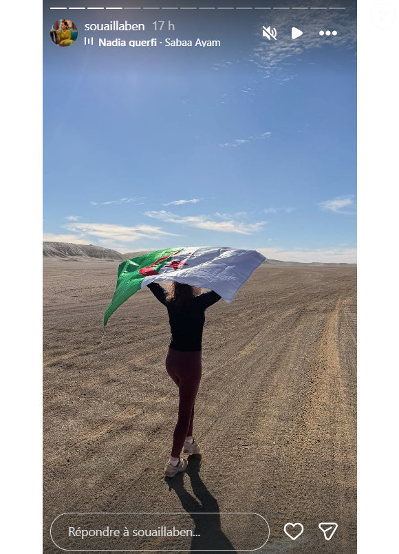 Souailla, la femme de Jimmy Mohamed, profite d'une escapade en Algérie.