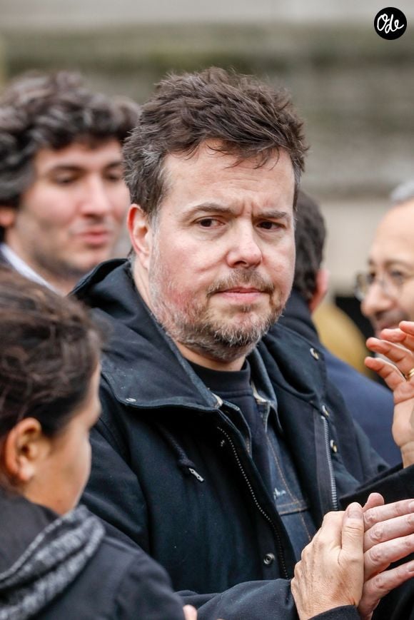 Nicolas Demorand - Funérailles de Sébastien Demorand à la Coupole du crématorium du cimetière du Père-Lachaise à Paris, France, le 31 janvier 2020.