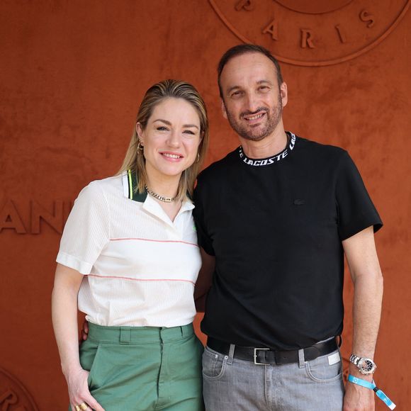 Emilie Dequenne et son mari Michel Ferracci - Célébrités au Village lors des Internationaux de France de tennis de Roland Garros 2023 à Paris le 10 juin 2023. © Jacovides-Moreau/Bestimage