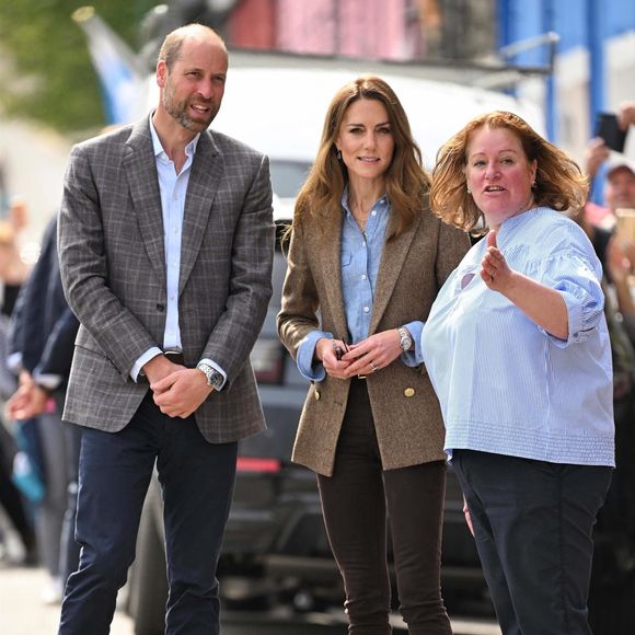 Le prince William, prince de Galles, et Catherine (Kate) Middleton, princesse de Galles, duc et duchesse de Rothesay, visitent la ville de Tobermory en Ecosse, Royaume Uni, le 29 avril 2025. © Backgrid UK/Bestimage