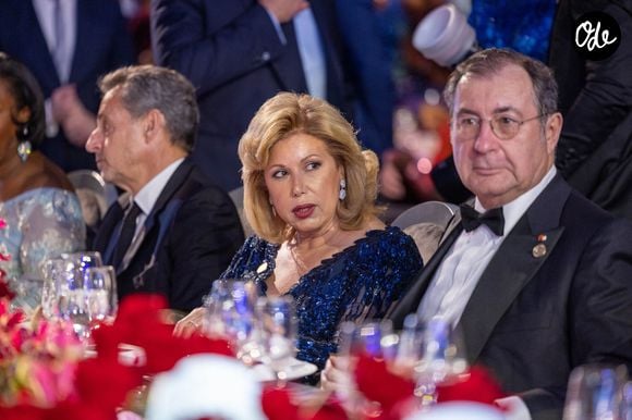 Exclusif - Nicolas Sarkozy , la Première Dame Dominique Ouattara, et Martin Bouygues.
© Olivier Borde / Bestimage