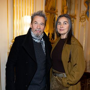Azucena Caamaño, Florent Pagny - Cérémonie de la remise de la médaille de chevalier de l'ordre des arts et des lettres à Alexandre Kirchhoff, PDG du label Capitol Music France par R.Dati au Ministère de la Culture à Paris le 9 janvier 2026.
© Cyril Moreau / Bestimage