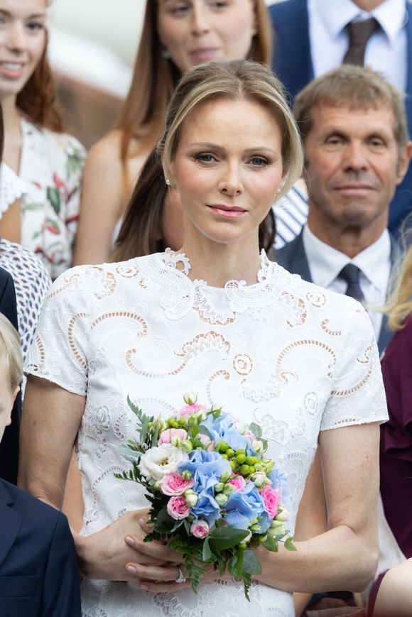 La princesse Charlène de Monaco avec ses enfants le prince Jacques de Monaco, marquis des Baux et la princesse Gabriella de Monaco, comtesse de Carladès au 'Pique-nique des Monégasques’, Monaco.6 septembre 2025 © Olivier Huitel/Pool Monaco/Bestimage