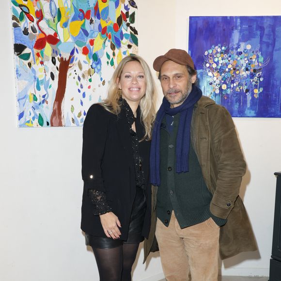 Exclusif - Caroline Faindt et Yannick Choirat - Vernissage de l'exposition de Caroline Faindt aux Espaces Guiffi à Paris le 9 décembre 2024. © Coadic Guirec/Bestimage