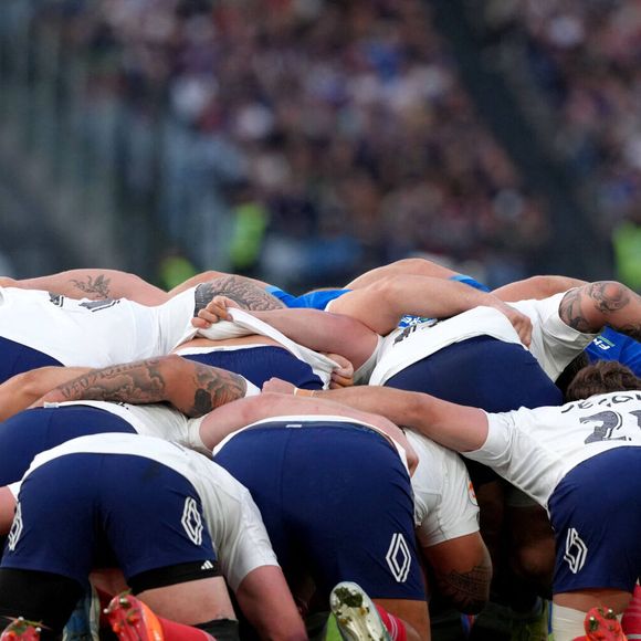 RUGBY : Italie vs France (24_73) - Tournoi des Six 6 VI Nations à Rome - Scrum during the Six Nations rugby match between Italy and France at Olimpico stadium in Rome (Italy), February 23, 2025.
