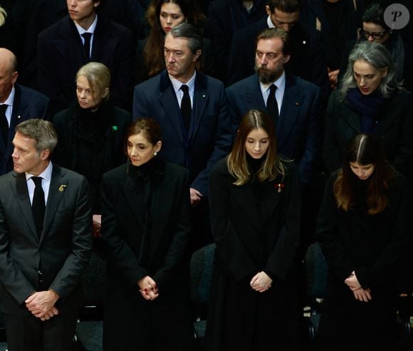 Eleonora Rajneri, Le prince Serge de Yougoslavie, La princesse Elena de Yougoslavie, Stanislas Fougeron, Le prince Aimone et la princesse Olga de Savoie Aoste, Marina Ricolfi Doria, Le prince Emmanuel-Philibert de Savoie, La princesse Clotilde Courau de Savoie, La princesse Vittoria de Savoie, La princesse Luisa de Savoie - La cérémonie funéraire de Victor Emmanuel de Savoie, fils du dernier roi d'Italie, en la cathédrale Saint-Jean-Baptiste de Turin, le 10 février 2024.