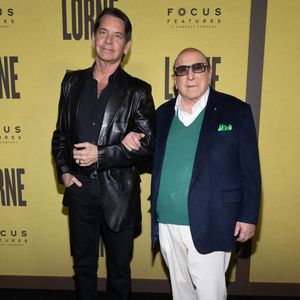 Greg Schriefer and Clive Davis at the premiere of Focus Features' "Lorne" at Alice Tully Hall on April 9, 2026 in New York City. STARMAX / BESTIMAGE