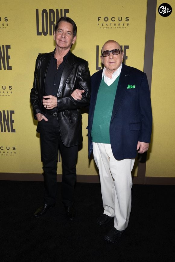 Greg Schriefer and Clive Davis at the premiere of Focus Features' "Lorne" at Alice Tully Hall on April 9, 2026 in New York City. STARMAX / BESTIMAGE