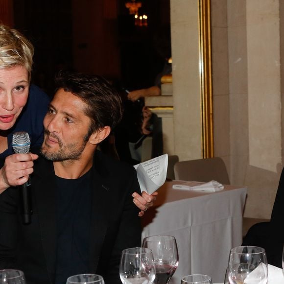 Exclusif - Maïtena Biraben, Bixente Lizarazu et sa compagne Claire Keim - Soirée annuelle de la FIDH (Fédération Internationale des ligues de Droits de l'Homme) à l'Hôtel de Ville à Paris, le 8 décembre 2014. Christophe Clovis / Bestimage