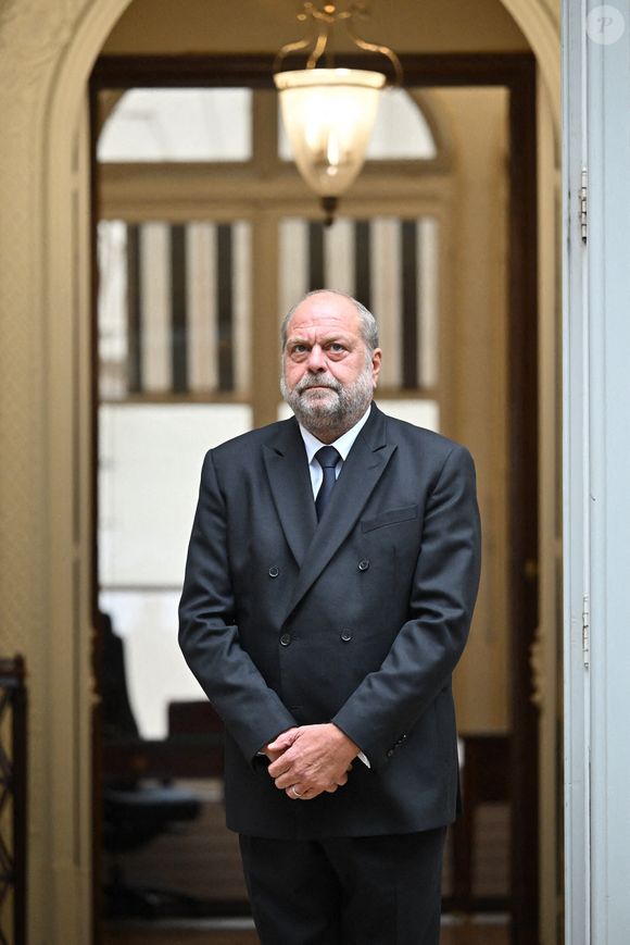 Le ministre français de la Justice sortant, Eric Dupond Moretti, lors de la cérémonie de passation des pouvoirs au ministère de la Justice à Paris, France, le 23 septembre 2024. Photo by Tomas Stevens/ABACAPRESS.COM