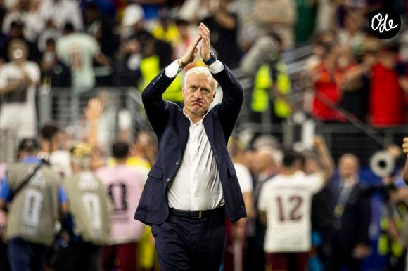 Didier Deschamps lors de la demi-finale de la Coupe du Monde de la FIFA 2026 au Mercedes-Benz Stadium d'Atlanta, en Géorgie (États-Unis), le 14 juillet 2026.