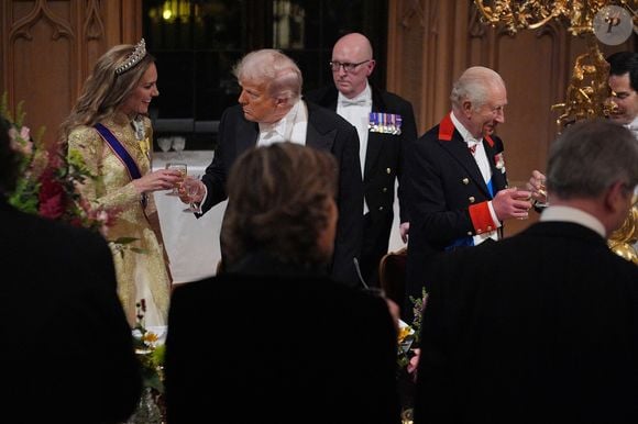 Kate Middleton lors du banquet d'Etat au château de Windsor en l'honneur de la visite officielle de président Donald Trump et de la Première dame Melania au Royaume-Uni. © Yui Mok / WPA-Pool / Julien Burton via Bestimage