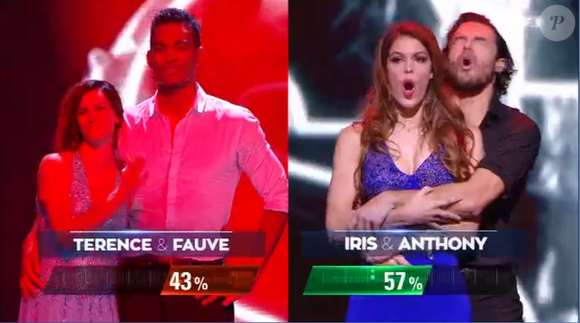 Iris et Terence après le face à face, lors de DALS 9, le 24 novembre 2018
