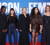 Rayonnante en jean et blouson noir brillant, elle a posé aux côtés du casting féminin.

Le Cast du Film, Eye Haidara, Juliette Armanet, Karin Viard, Oulaya Amamra et Laetitia Dosch lors de la première du film 'La maison des femmes' au cinéma Pathé Palace le 19 Février 2026 à Paris. © Denis Guignebourg / BestImage