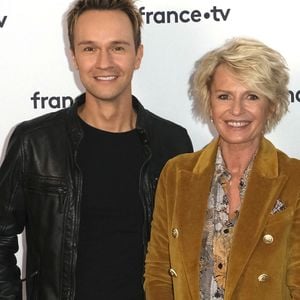 Cyril Feraud, Sophie Davant à la conférence de presse du Téléthon 2022 à Paris, France, le 21 octobre 2022. Photo by JLPPA/ABACAPRESS.COM