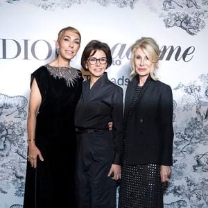 Mathilde Favier, Rachida Dati, Ministre de la Culture, et Anne-Florence Schmitt au photocall du dîner Dior X Madame Figaro à La Terrasse by Albane sur le toit de l'hôtel Marriott en marge du 78ème Festival International du Film de Cannes, France, le 17 mai 2025. © Olivier Borde/Bestimage