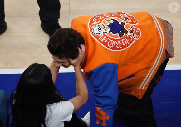 New York, NY - Timothee Chalamet et Kylie Jenner assistent au cinquième match opposant les Pacers aux Knicks au Madison Square Garden à New York. Photo par Backgrid USA / Bestimage