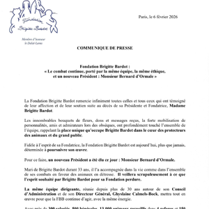 Communiqué de la fondation Brigitte Bardot