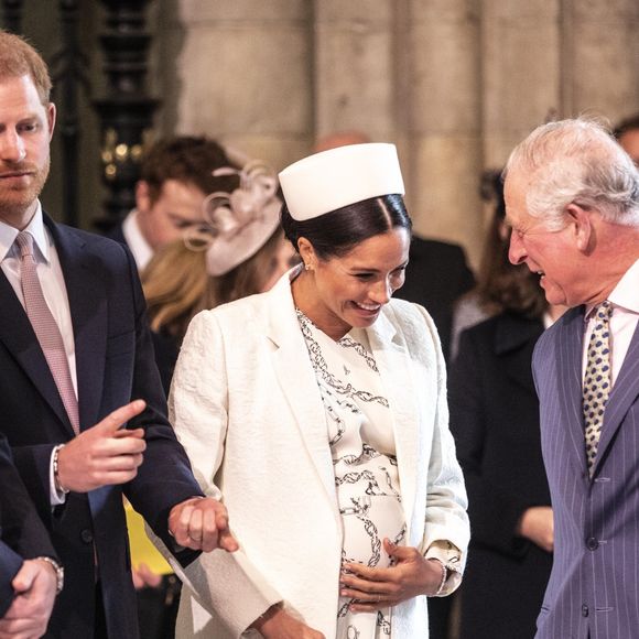 Le prince William, duc de Cambridge, le prince Harry, duc de Sussex, Meghan Markle, enceinte, duchesse de Sussex, le prince Charles, prince de Galles lors de la messe en l'honneur de la journée du Commonwealth à l'abbaye de Westminster à Londres le 11 mars 2019. ©EXPRESS SYNDICATION / BESTIMAGE