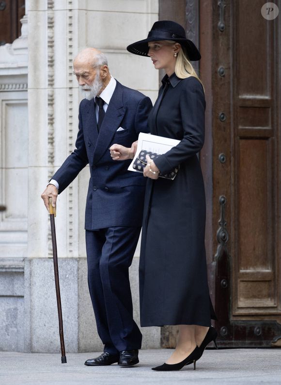 Le prince Michael de Kent, Lady Gabriella Windsor - Arrivée du cercueil de la duchesse de Kent en l'abbaye de Westminster à Londres le 15 septembre 2025 Dana Press / Bestimage