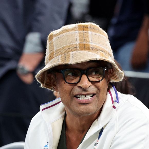 (Info : Joakim Noah et sa femme Lais Ribeiro attendent leur premier enfant ensemble ; Yannick Noah grand-père) - Yannick Noah - Les célébrités en tribunes pendant l'épreuve de basketball de Demi-Finale opposant la France à l'Allemagne lors des Jeux Olympiques de Paris 2024 (JO) à l'Arena Bercy, à Paris, France, le 8 août 2024. © Jacovides-Perusseau/Bestimage