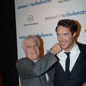 Guy Bedos et son fils Nicolas Bedos lors de la soirée après l'avant-première du film "Amour et Turbulences" au Titty Twister à Paris, le 18 mars 2013. ©RACHID BELLAK / BESTIMAGE