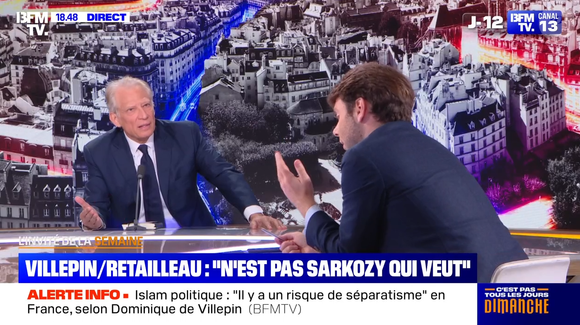 Benjamin Duhamel recadré par son invité Dominique de Villepin sur BFMTV.
