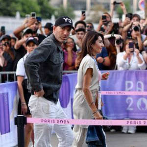 Zinedine Zidane et sa femme Véronique - Arrivées à la finale de basketball "France vs USA" à l'Arena Bercy à Paris, lors des Jeux Olympiques Paris 2024. Le 10 août 2024
© Perusseau-Jacovides / Bestimage