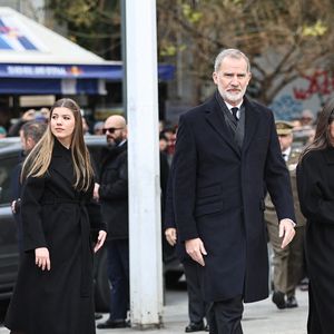 La princesse Leonor d'Espagne, la princesse Sofía d'Espagne, le roi Felipe VI d'Espagne et la reine Letizia d'Espagne assistent aux funérailles de la princesse Irène de Grèce à la cathédrale métropolitaine d'Athènes à Athènes, Grèce, le 19 janvier 2026. Photo by Giannis Panagopoulos/Eurokinissi/ABACAPRESS.COM