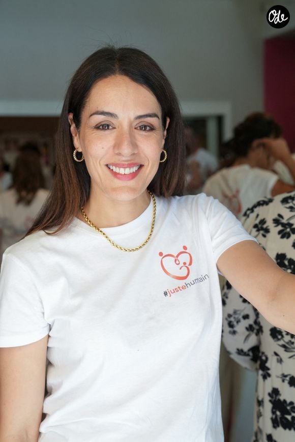 Sofia Essaïdi - Les célébrités participent au défilé de la 10ème édition de la Semaine de la Mode de l’association 'Juste Humain' à l'Hôpital Robert Debré à Paris, France, le 18 juin 2026. © Anne-Sophie Guebey/Bestimage